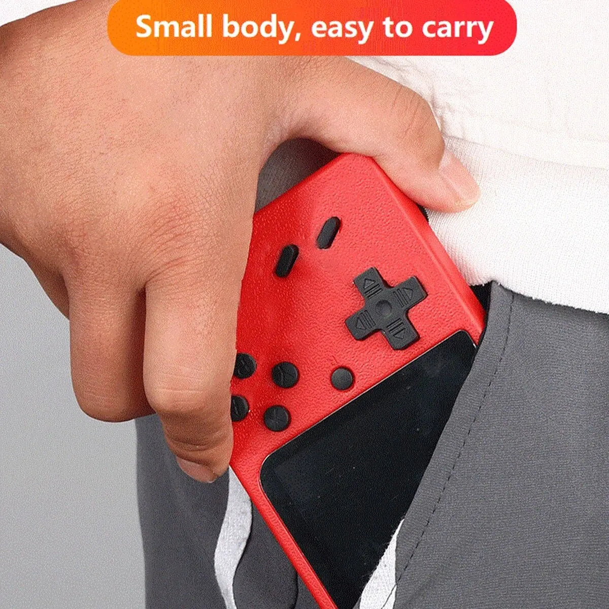0407TA A Red Retro Classic Games Children's Handheld Small Game Console With 400 Game Charging Can Be Connected To The TV