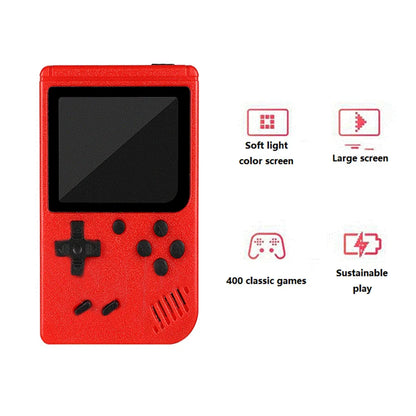 0407TA A Red Retro Classic Games Children's Handheld Small Game Console With 400 Game Charging Can Be Connected To The TV